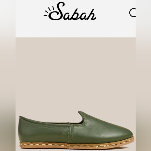 Sabah Olive Leather Slip-Ons - Picture 3 of 6